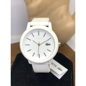 Lacoste Women's Watch 2001211 Quartz Croc Logo White Dial Rubber Band 36mm